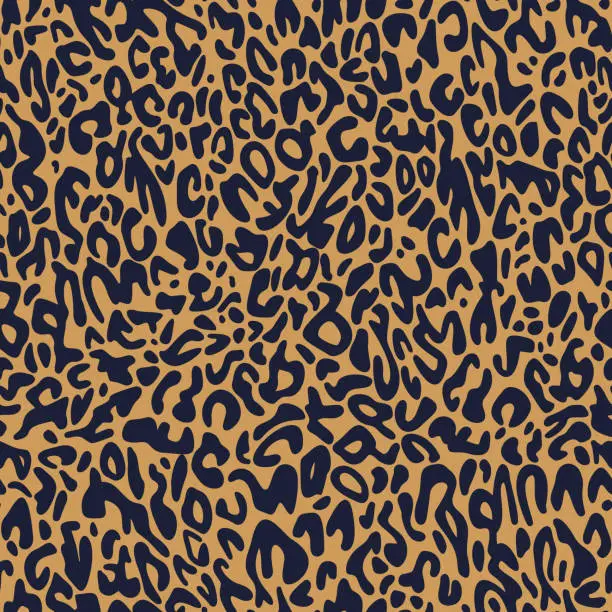Vector illustration of Leopard print design. African animal skin print fur texture background. Vector seamless pattern.