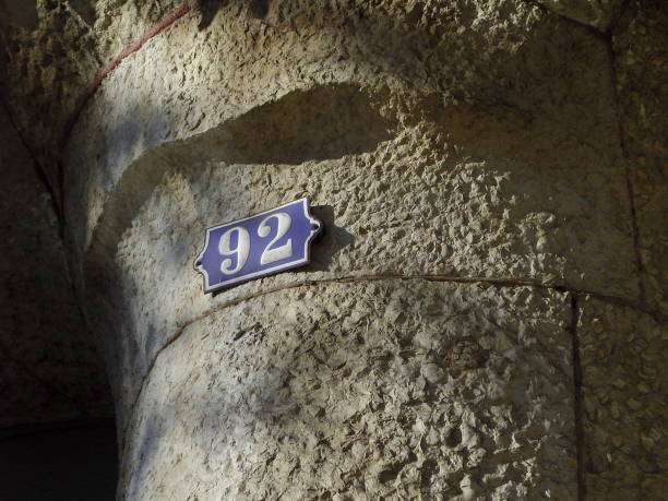 istock Number 92 on the old stone wall texture. 1227420893