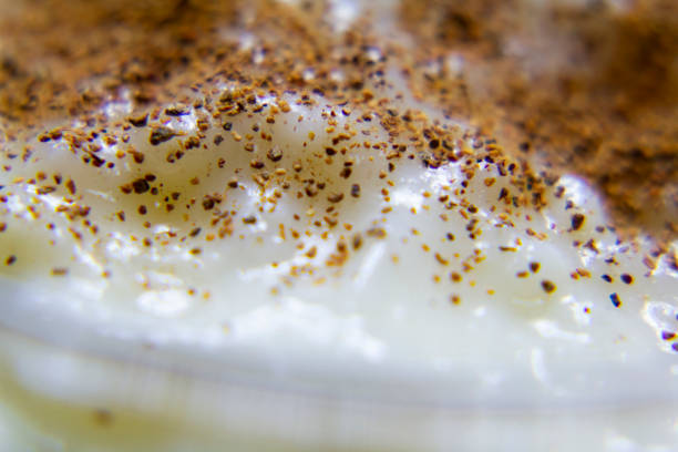 Sweet rice or rice pudding with cinnamon powder icing