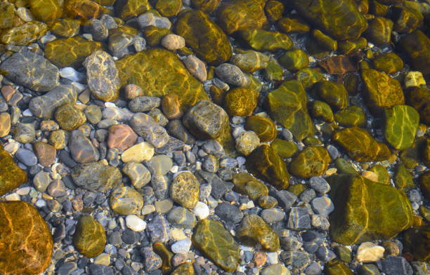 istock Abstract background with pebbles - round sea stones 1227421876