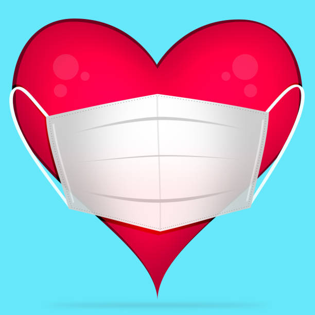 istock Illustration of a heart wearing face mask 1227424843