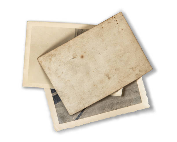 istock Used paper cards isolated white background 1227432258