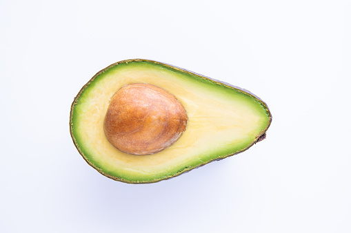 Avocado on a white background