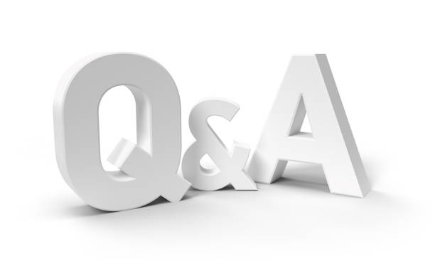 Q & A letters 3d render (clipping path) 3D render of a Questions and Answers sign on a white background letter q stock pictures, royalty-free photos & images