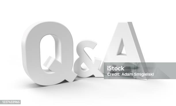 Q A Letters 3d Render Stock Photo - Download Image Now - Q and A, Three Dimensional, Letter Q