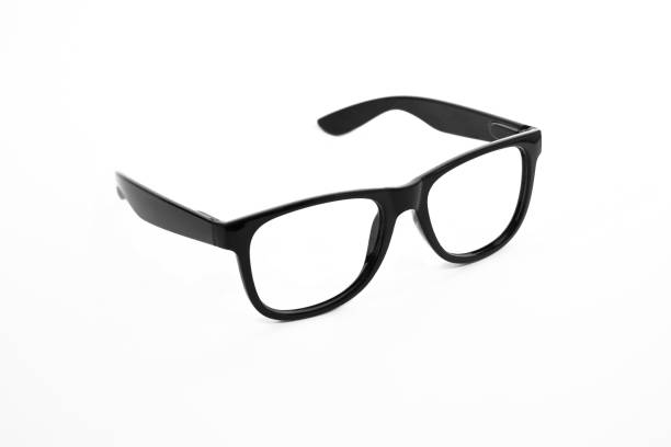 istock Black glasses with transparent glasses or eyeglass frame isolated on white background 1227435767