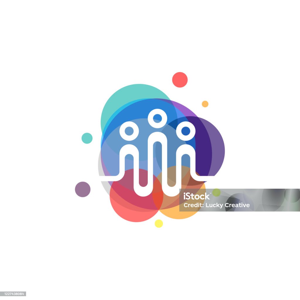 Vettore Colorful People Beat, modello di community designs, concetto di progettazione, , elemento tipo per modello - arte vettoriale royalty-free di Logo