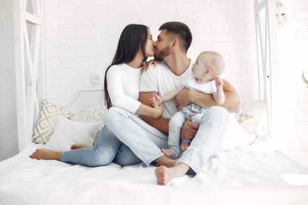 istock Beautiful family spend time in a bathroom 1227438088