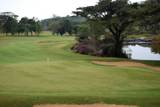 istock Golf course with a rich green turf beautiful scenery 1227440441