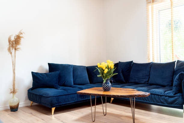 istock Stylish boho living room interior. 1227440470
