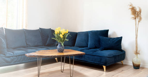 istock Stylish boho living room interior. 1227440500
