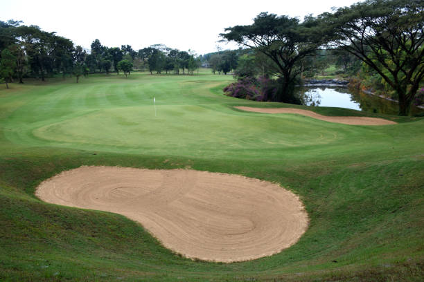 istock Golf course with a rich green turf beautiful scenery 1227440529
