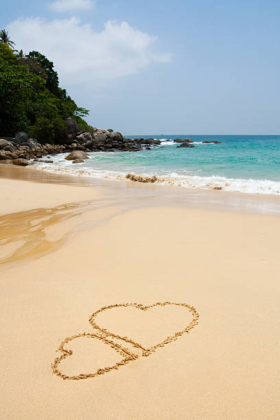 istock Two hearts on the sand 122744212