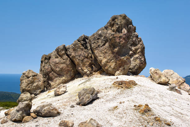 istock Rocks at the top of mountain, blue sky 1227443683