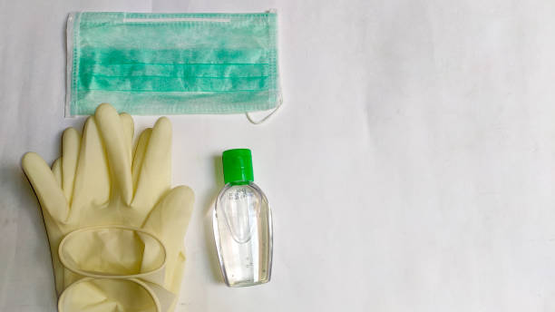 istock PPE items like hand gloves , face mask and Sanitizer. 1227443903