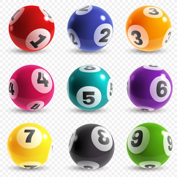 ilustrações de stock, clip art, desenhos animados e ícones de lottery balls. lotto game balls with numbers, bingo lucky instant jackpot win. lottery internet leisure gamble, realistic vector set - bingo