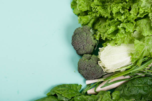 istock Fresh, tasty, healthy vegetables for salad on a light background. 1227448506