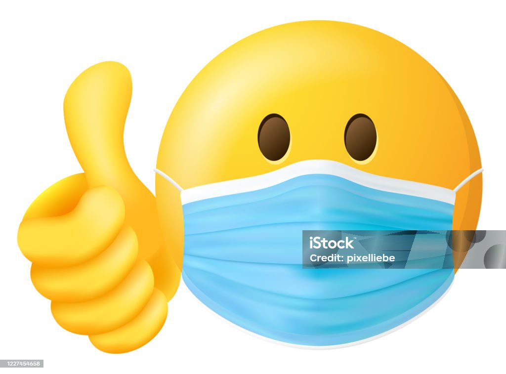 neem medicijnen trechter klein Emoji Smiley With Medical Doctor Mask And Thumbs Up Vector Symbol Isolated  Stock Illustration - Download Image Now - iStock