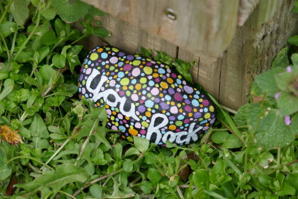 istock Kindness rock painted with colorful spots and encouraging message 1227454742