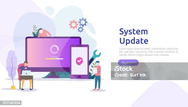 Operation System Update Progress Concept Data Synchronize Process And ...