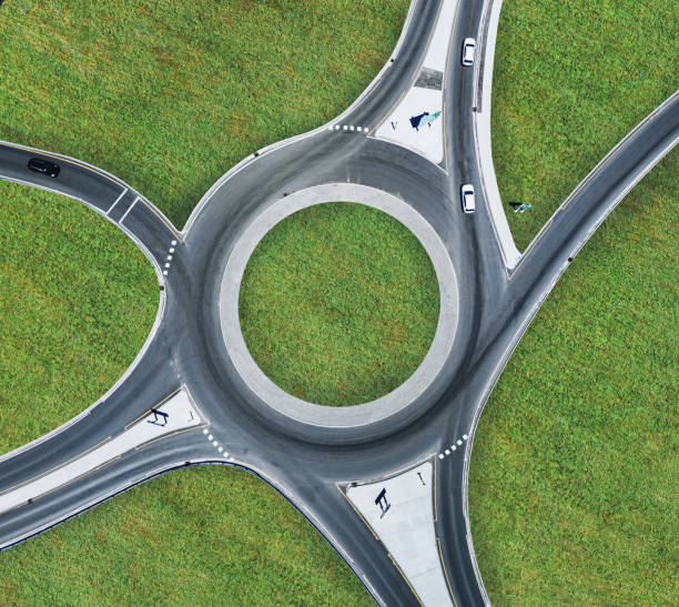 istock Aerial View of Roundabout 1227462060