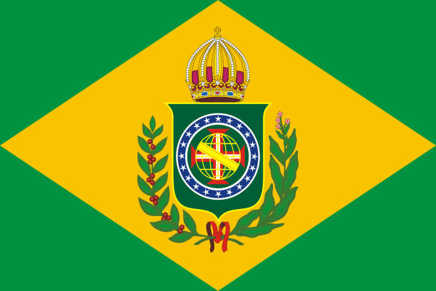 Historical flag . Correct proportion and color Historical flag of Brazil. Correct proportion and color empire stock illustrations