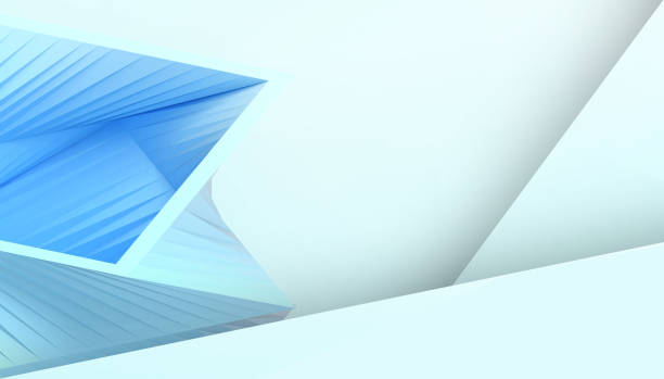 istock Creative Ideas and Concept Geometric Modern shapes Twist Box on monotone Blue background - 3d rendering 1227472454