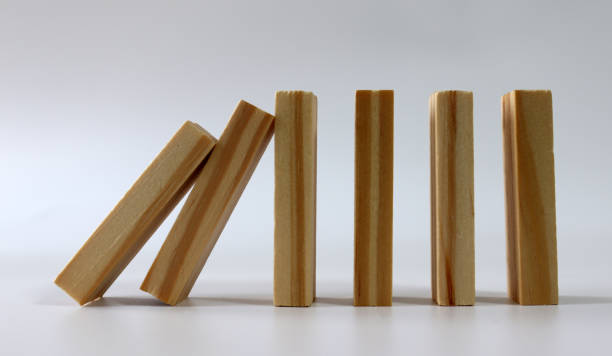 istock Domino effect wooden block. 1227473311