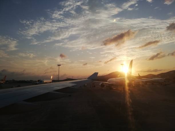 istock Sunset in Airport 1227475590