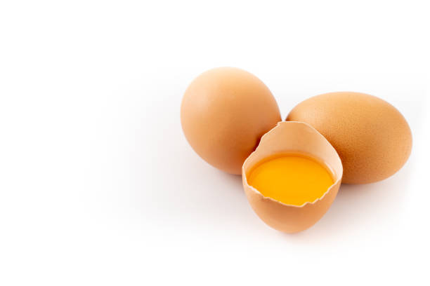 istock fresh brown chicken eggs isolated on white background 1227478567