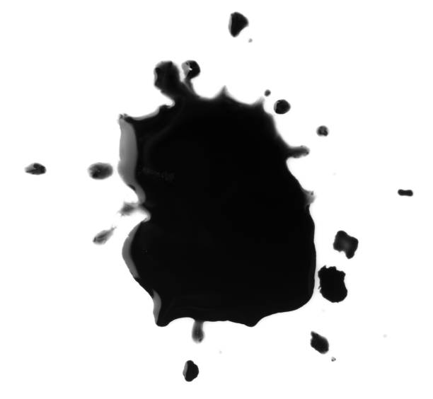 istock Black ink stain spot isolated on white background 1227479989