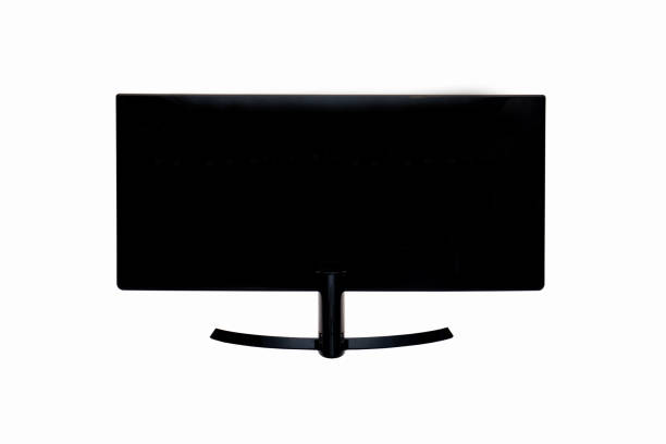 istock Blank computer screen in office room for copy space. Modern flat screen monitor. Personal computer display isolated on white background. advertise screen. clipping path 1227480643