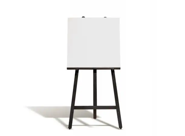 Photo of Blank canvas on easel