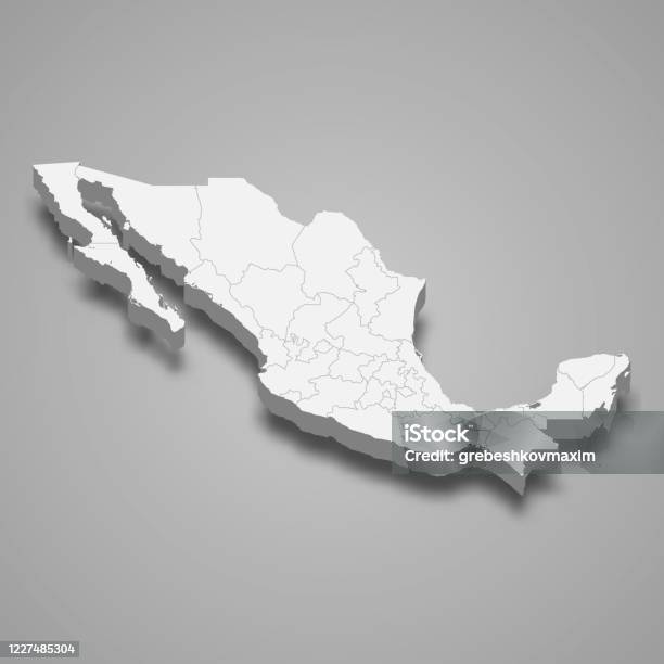 No1234212 Rgb — стоковая векторная графика и другие изображения на тему Мексика - Мексика, Карта, Изометрическая проекция