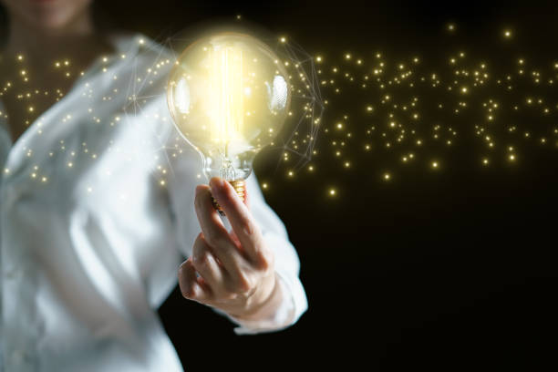 istock Woman hand holding light bulb. idea concept with inspiration. 1227493319