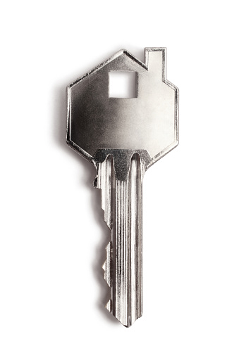 Traditional keys and electric modern keys to open doors of home.