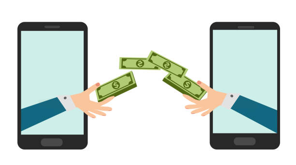istock Money transaction via cell phones, online payments 1227494999