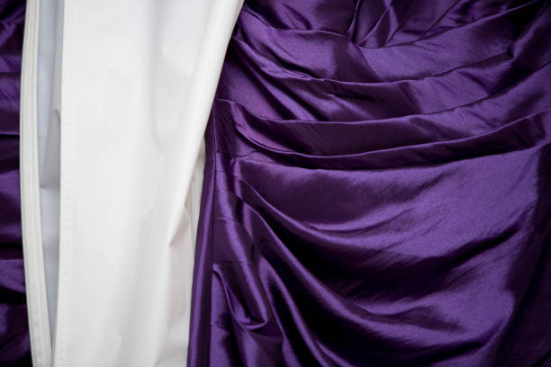 Single asian woman with purple skirt.