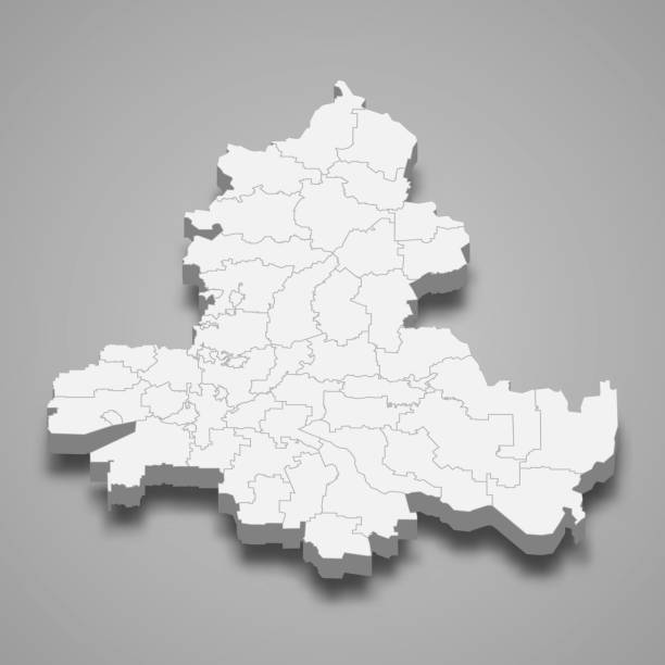 ÐÑновнÑе RGB 3d map of Rostov Oblast is a region of Russia rostov on don stock illustrations