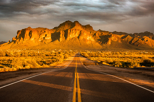 Sunset Light Begins to Glow At Valley of Fire State Park in Nevada