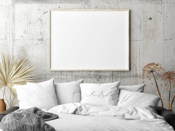 istock Mock up poster in living room Scandinavian design, Comfortable sofa, 1227499046