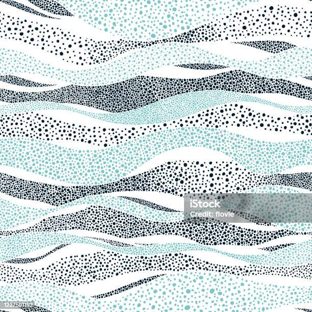 Wavy Seamless Pattern In Polka Dot Style Stock Illustration - Download Image Now - Pattern, Wave - Water, Wave Pattern