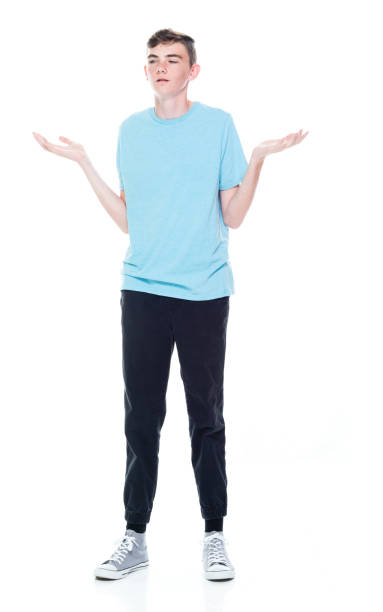 istock Caucasian young male in front of white background 1227502908