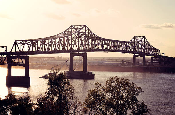 Bridge on Mississippi River in Baton Rouge  baton rouge stock pictures, royalty-free photos & images