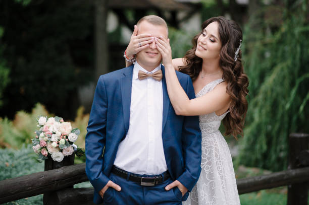 istock The bride closes her eyes to the groom. 1227512671