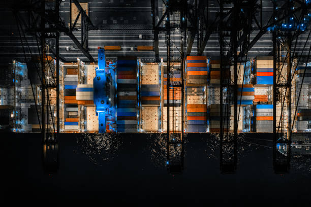 istock Kwai Tsing Container Terminals at night, Hong Kong 1227514272