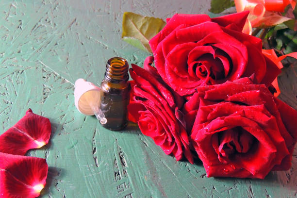 istock rose and essential oil 1227515629