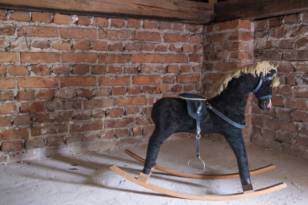 istock Old retro rocking swing horse 1227518904