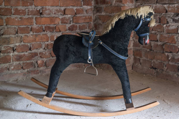 istock Old retro rocking swing horse 1227518911