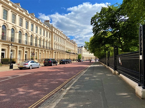 London, United Kingdom March 21 2020: street view at Regent's Park Primrose Hill daytime